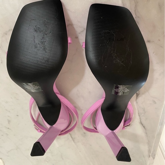 NWOT MARC FISHER LTD Arthur Women’s Patent Leather Ankle Strap Heeled Sandal - Picture 13 of 15